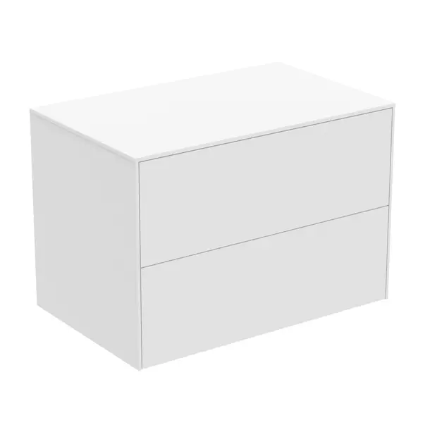 Mobilier Baie - Dulap baza suspendat Ideal Standard Atelier Conca alb mat 2 sertare cu blat 80 cm