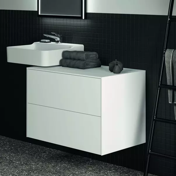 Dulap baza suspendat Ideal Standard Atelier Conca alb mat 2 sertare cu blat 80 cm [4]