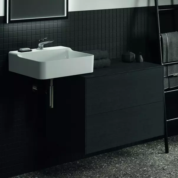 Dulap baza suspendat Ideal Standard Atelier Conca finisaj stejar inchis 2 sertare cu blat 80 cm [2]