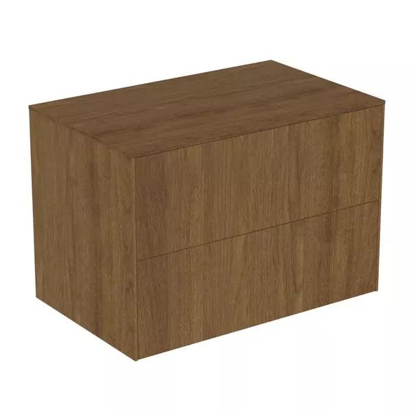  Dulapuri baie - Dulap baza suspendat Ideal Standard Atelier Conca finisaj nuc inchis 2 sertare cu blat 80 cm