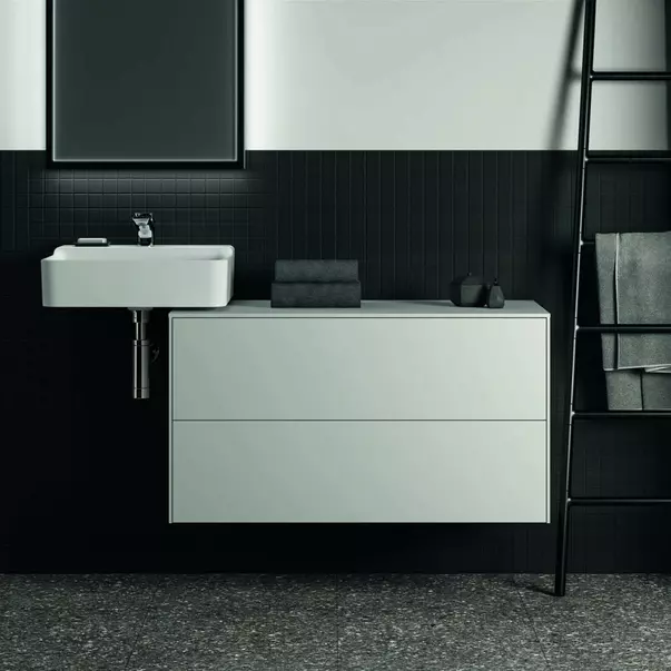 Dulap baza suspendat Ideal Standard Atelier Conca alb mat 2 sertare cu blat 100 cm [3]