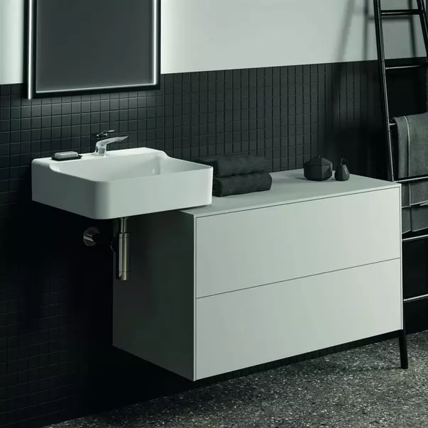 Dulap baza suspendat Ideal Standard Atelier Conca alb mat 2 sertare cu blat 100 cm [4]