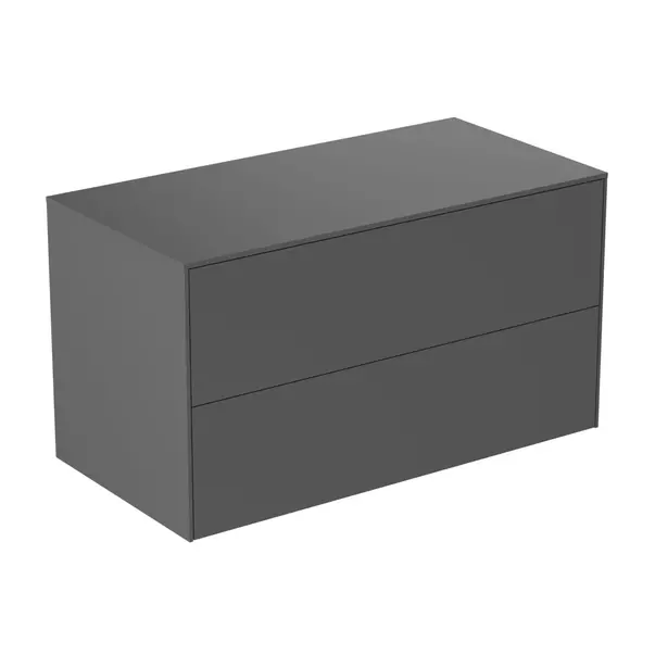 Mobilier Baie - Dulap baza suspendat Ideal Standard Atelier Conca antracit mat 2 sertare cu blat 100 cm