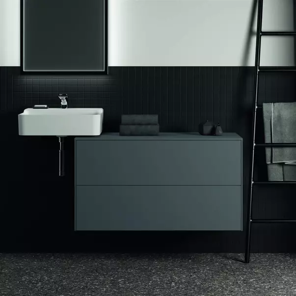 Dulap baza suspendat Ideal Standard Atelier Conca antracit mat 2 sertare cu blat 100 cm [3]