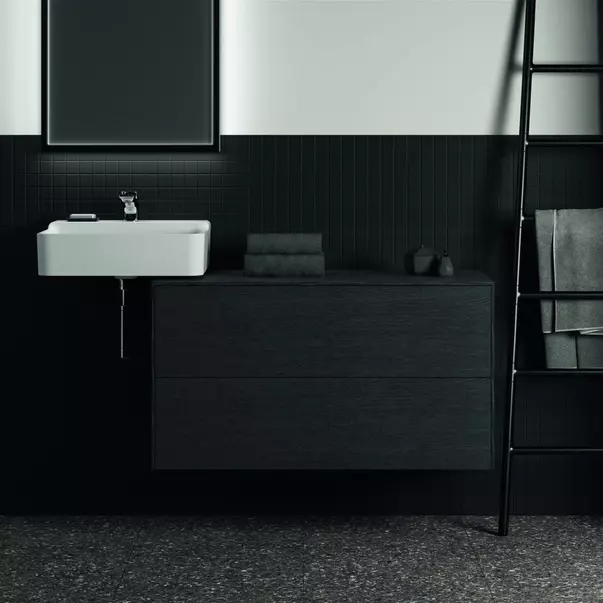 Dulap baza suspendat Ideal Standard Atelier Conca finisaj stejar inchis 2 sertare cu blat 100 cm [3]