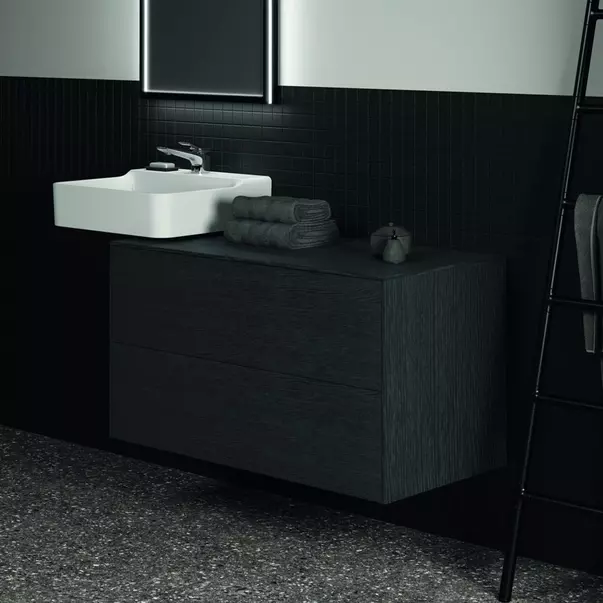 Dulap baza suspendat Ideal Standard Atelier Conca finisaj stejar inchis 2 sertare cu blat 100 cm [4]
