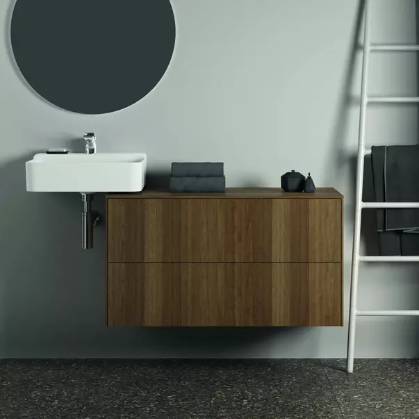 Dulap baza suspendat Ideal Standard Atelier Conca finisaj nuc inchis 2 sertare cu blat 100 cm [3]