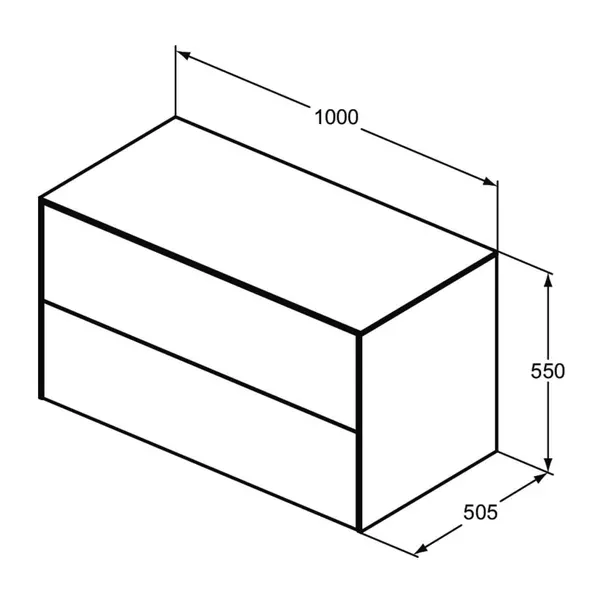 Dulap baza suspendat Ideal Standard Atelier Conca finisaj nuc inchis 2 sertare cu blat 100 cm [6]