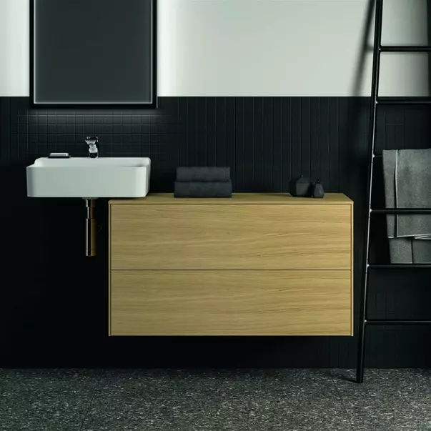 Dulap baza suspendat Ideal Standard Atelier Conca finisaj stejar deschis 2 sertare cu blat 100 cm [3]