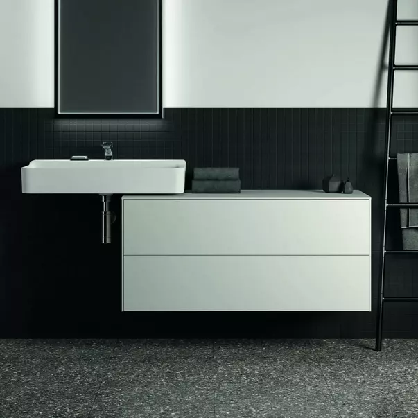 Dulap baza suspendat Ideal Standard Atelier Conca alb mat 2 sertare cu blat 120 cm [5]