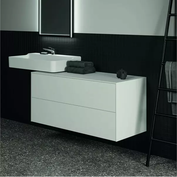 Dulap baza suspendat Ideal Standard Atelier Conca alb mat 2 sertare cu blat 120 cm [6]