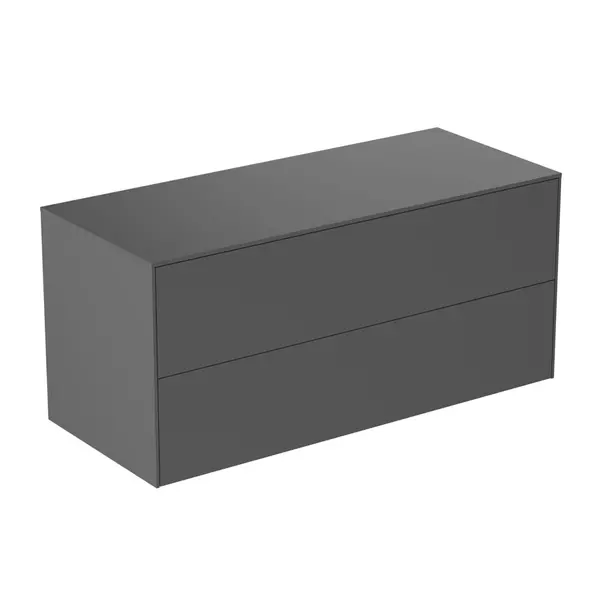 Mobilier Baie - Dulap baza suspendat Ideal Standard Atelier Conca antracit mat 2 sertare cu blat 120 cm