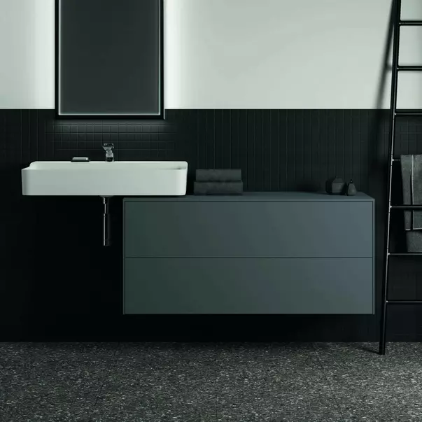 Dulap baza suspendat Ideal Standard Atelier Conca antracit mat 2 sertare cu blat 120 cm [3]