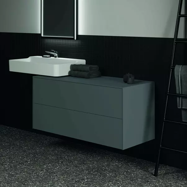 Dulap baza suspendat Ideal Standard Atelier Conca antracit mat 2 sertare cu blat 120 cm [4]