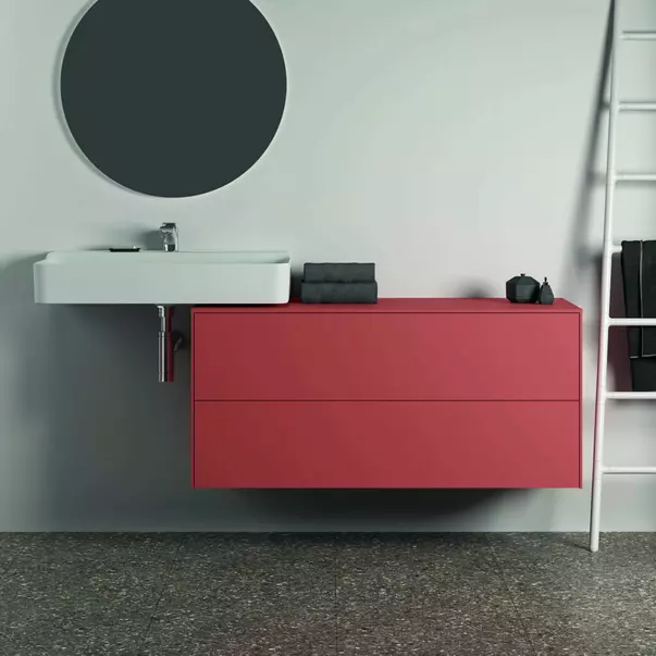 Dulap baza suspendat Ideal Standard Atelier Conca rosu - oranj mat 2 sertare cu blat 120 cm [4]