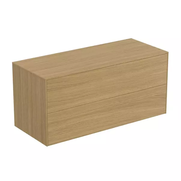 Dulap baza suspendat Ideal Standard Atelier Conca finisaj stejar deschis 2 sertare cu blat 120 cm [2]