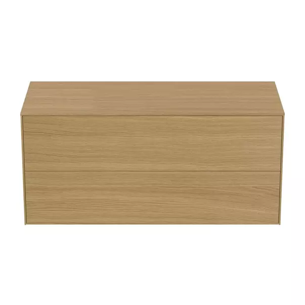 Dulap baza suspendat Ideal Standard Atelier Conca finisaj stejar deschis 2 sertare cu blat 120 cm [4]