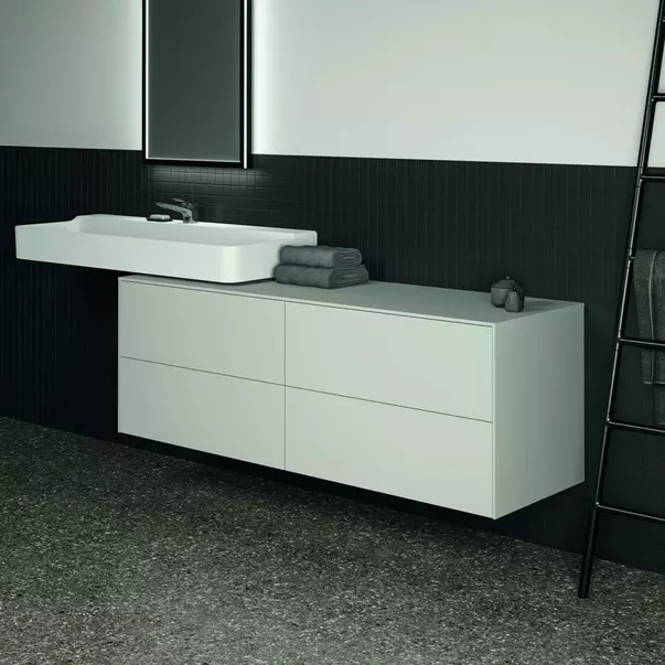 Dulap baza suspendat Ideal Standard Atelier Conca alb mat 4 sertare cu blat 160 cm [4]