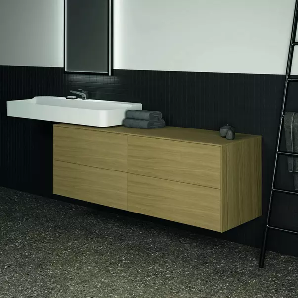 Dulap baza suspendat Ideal Standard Atelier Conca finisaj stejar deschis 4 sertare cu blat 160 cm [4]