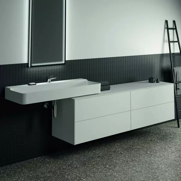 Dulap baza suspendat Ideal Standard Atelier Conca alb mat 4 sertare cu blat 200 cm [3]