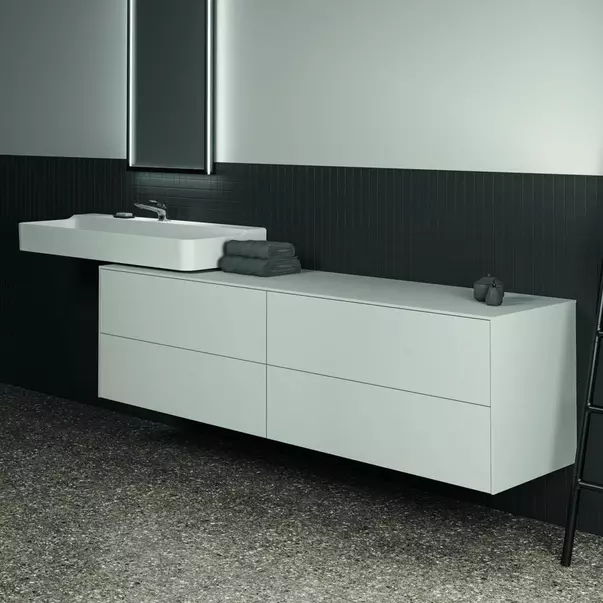 Dulap baza suspendat Ideal Standard Atelier Conca alb mat 4 sertare cu blat 200 cm [7]
