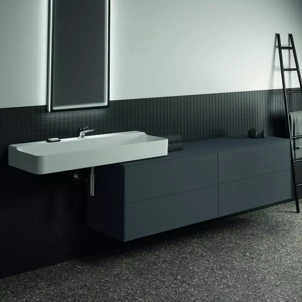Dulap baza suspendat Ideal Standard Atelier Conca antracit mat 4 sertare cu blat 200 cm [2]