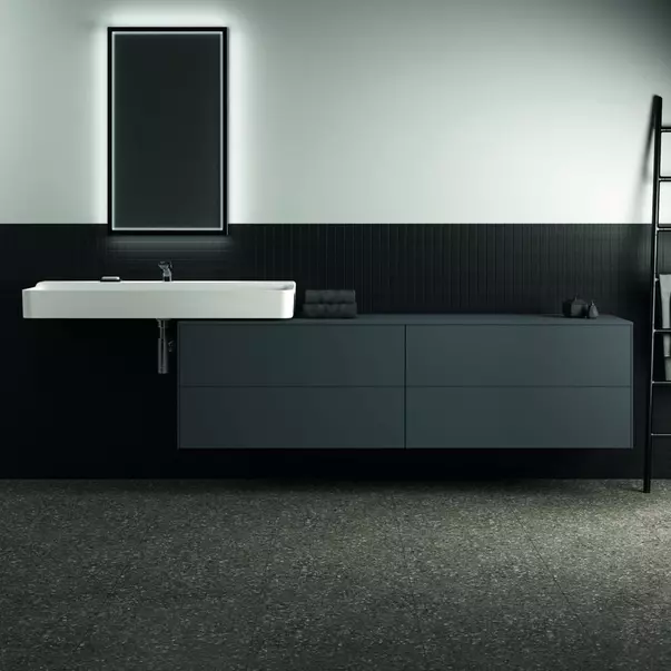 Dulap baza suspendat Ideal Standard Atelier Conca antracit mat 4 sertare cu blat 200 cm [3]