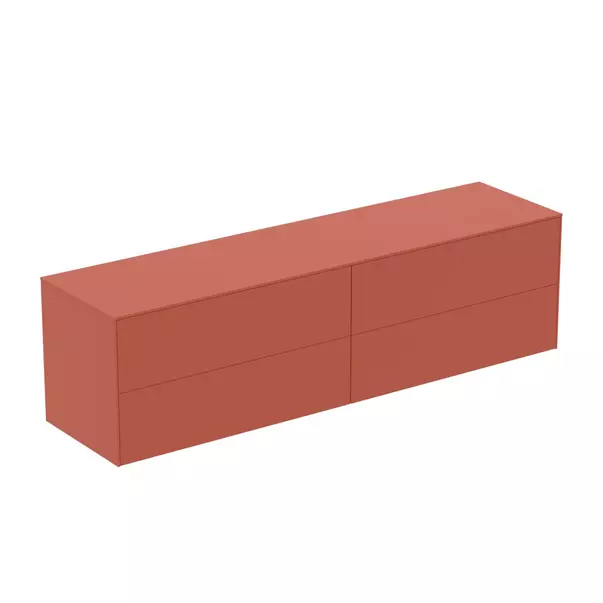  Dulapuri baie - Dulap baza suspendat Ideal Standard Atelier Conca  rosu - oranj mat 4 sertare cu blat 200 cm