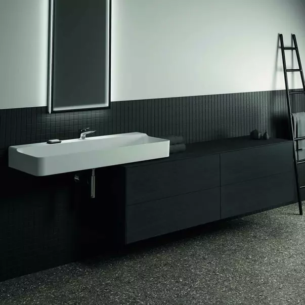 Dulap baza suspendat Ideal Standard Atelier Conca finisaj stejar inchis 4 sertare cu blat 200 cm [3]