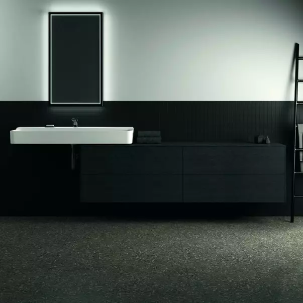 Dulap baza suspendat Ideal Standard Atelier Conca finisaj stejar inchis 4 sertare cu blat 200 cm [6]