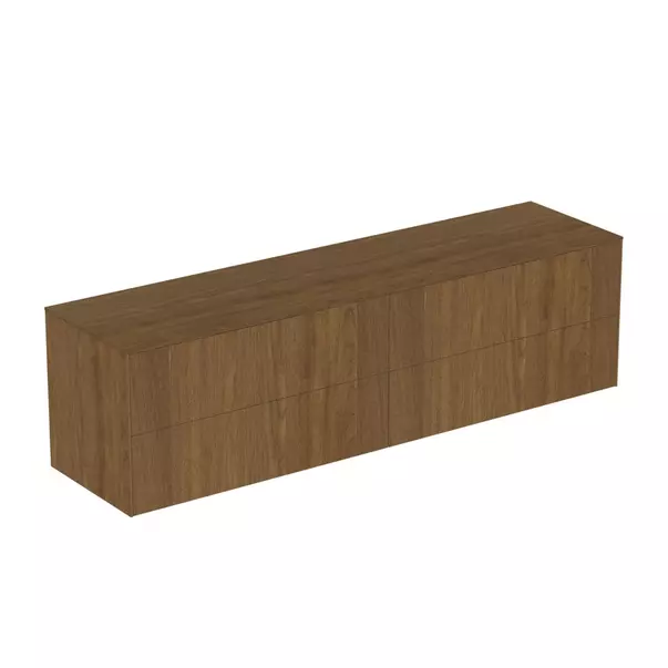  Dulapuri baie - Dulap baza suspendat Ideal Standard Atelier Conca finisaj nuc inchis 4 sertare cu blat 200 cm