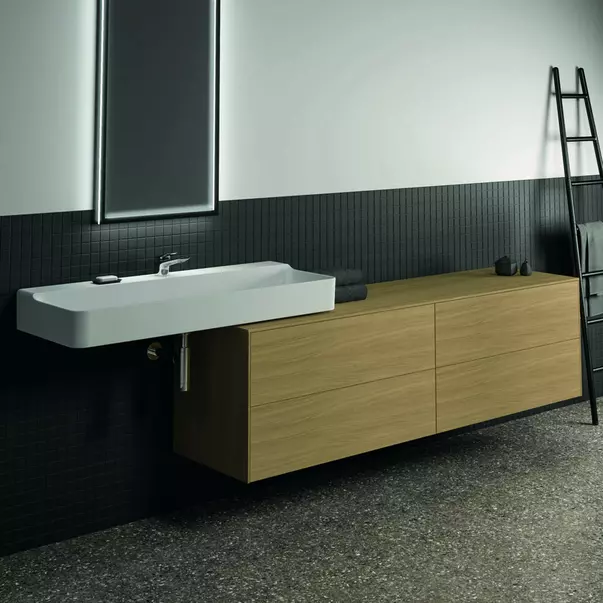  Dulapuri baie - Dulap baza suspendat Ideal Standard Atelier Conca finisaj stejar deschis 4 sertare cu blat 200 cm