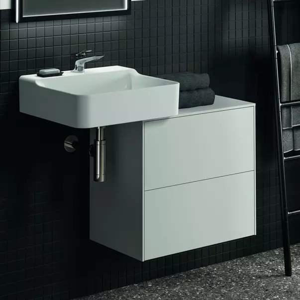 Mobilier Baie - Dulap baza suspendat Ideal Standard Atelier Conca 2 sertare cu blat 60 cm alb mat