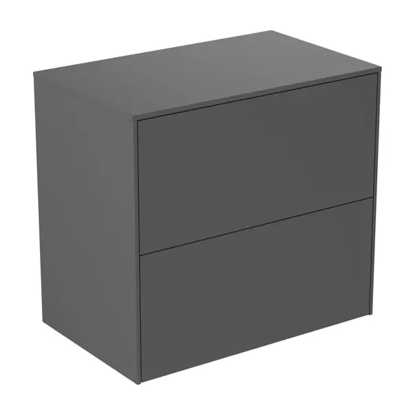 Mobilier Baie - Dulap baza suspendat Ideal Standard Atelier Conca 2 sertare cu blat 60 cm antracit mat