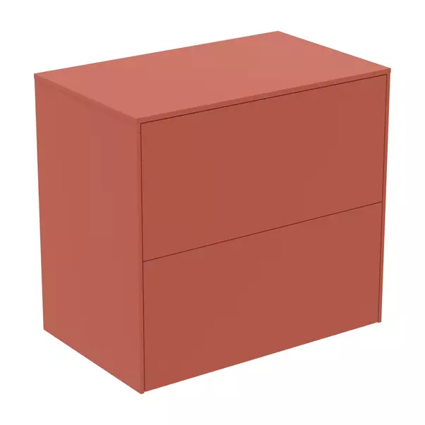Mobilier Baie - Dulap baza suspendat Ideal Standard Atelier Conca 2 sertare cu blat 60 cm rosu - oranj mat