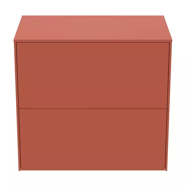 Dulap baza suspendat Ideal Standard Atelier Conca 2 sertare cu blat 60 cm rosu - oranj mat [9]