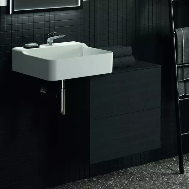 Mobilier Baie - Dulap baza suspendat Ideal Standard Atelier Conca 2 sertare cu blat 60 cm finisaj stejar inchis