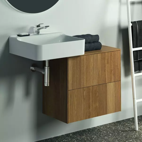 Dulap baza suspendat Ideal Standard Atelier Conca 2 sertare cu blat 60 cm finisaj nuc inchis [2]