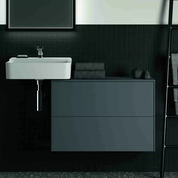 Dulap baza suspendat Ideal Standard Atelier Conca 2 sertare cu blat 80 cm antracit mat [3]