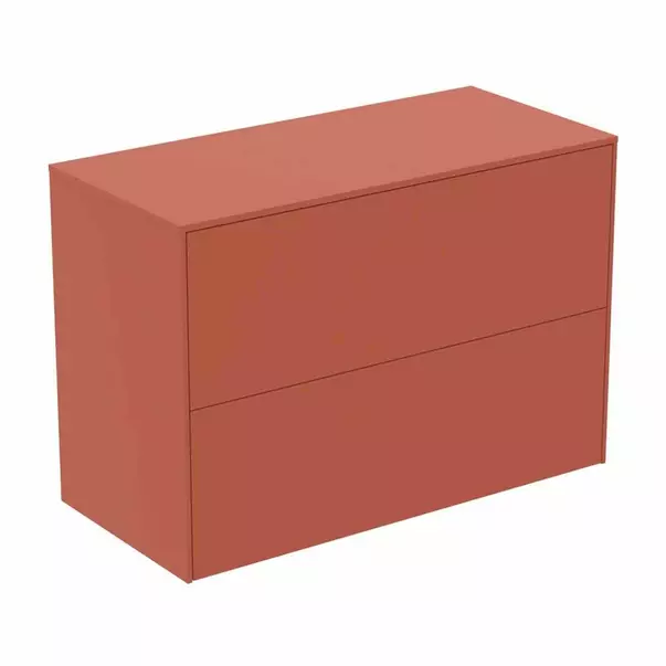Dulap baza suspendat Ideal Standard Atelier Conca 2 sertare cu blat 80 cm rosu - oranj mat [2]