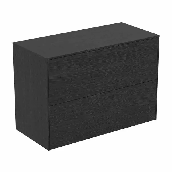 Mobilier Baie - Dulap baza suspendat Ideal Standard Atelier Conca 2 sertare cu blat 80 cm finisaj stejar inchis
