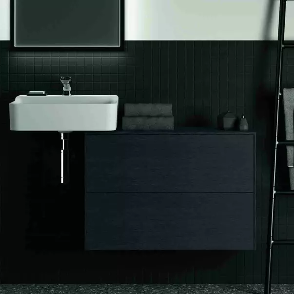 Dulap baza suspendat Ideal Standard Atelier Conca 2 sertare cu blat 80 cm finisaj stejar inchis [3]