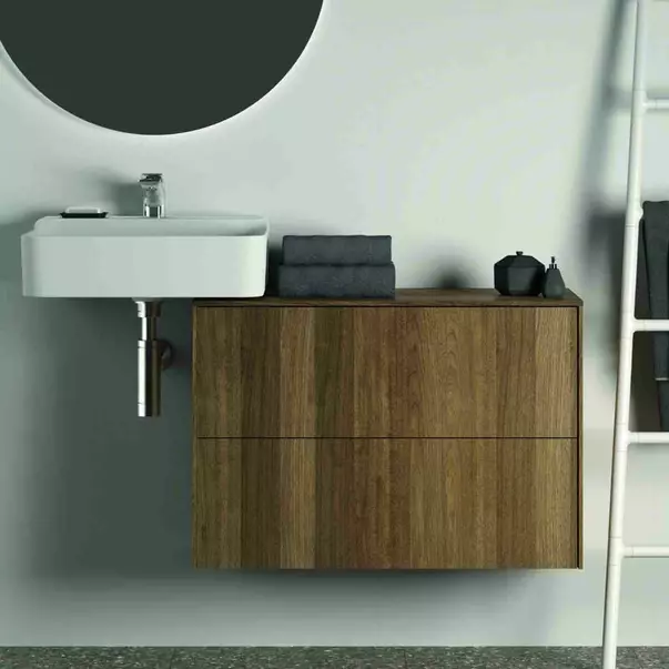 Dulap baza suspendat Ideal Standard Atelier Conca 2 sertare cu blat 80 cm finisaj nuc inchis [4]