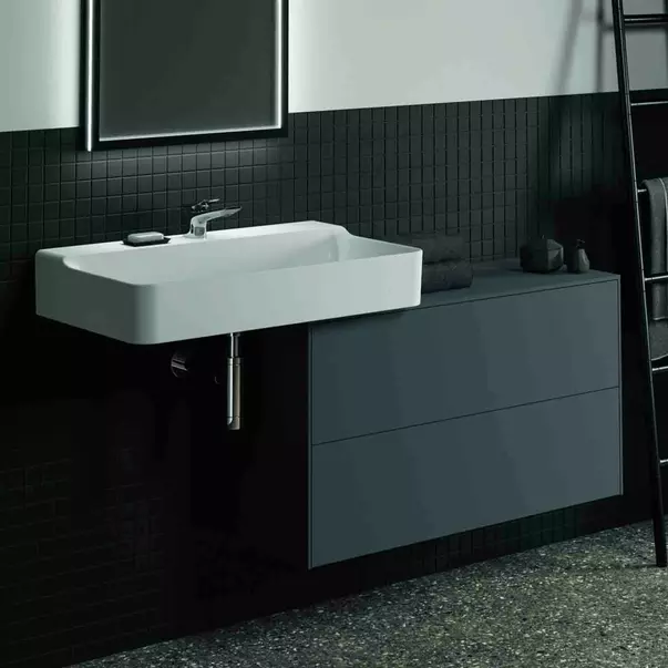 Dulap baza suspendat Ideal Standard Atelier Conca 2 sertare cu blat 100 cm antracit mat [2]