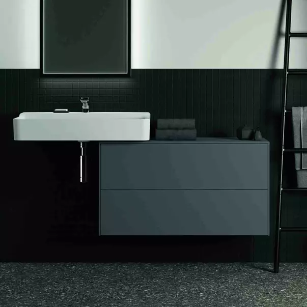 Dulap baza suspendat Ideal Standard Atelier Conca 2 sertare cu blat 100 cm antracit mat [4]