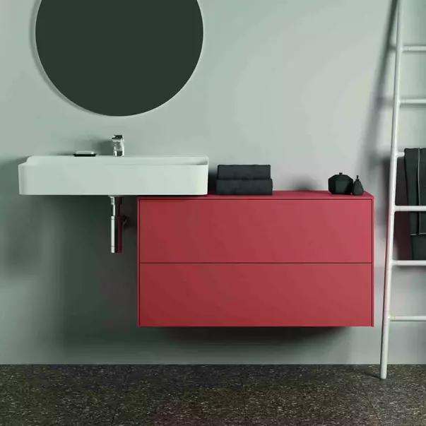 Dulap baza suspendat Ideal Standard Atelier Conca 2 sertare cu blat 100 cm rosu - oranj mat [4]