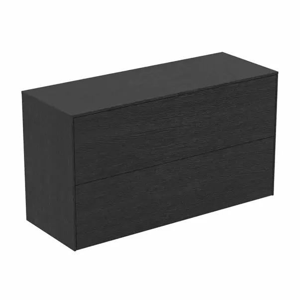 Mobilier Baie - Dulap baza suspendat Ideal Standard Atelier Conca 2 sertare cu blat 100 cm finisaj stejar inchis