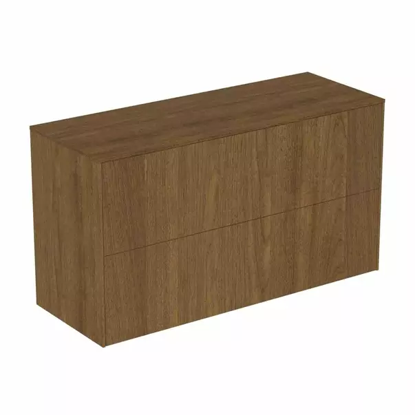 Mobilier Baie - Dulap baza suspendat Ideal Standard Atelier Conca 2 sertare cu blat 100 cm finisaj nuc inchis