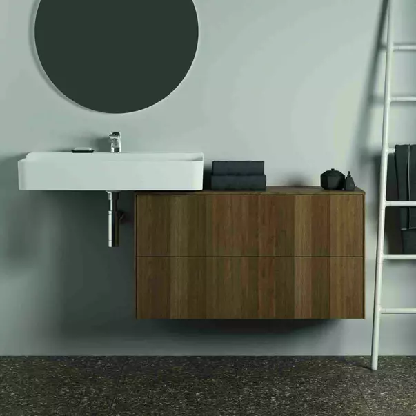 Dulap baza suspendat Ideal Standard Atelier Conca 2 sertare cu blat 100 cm finisaj nuc inchis [4]