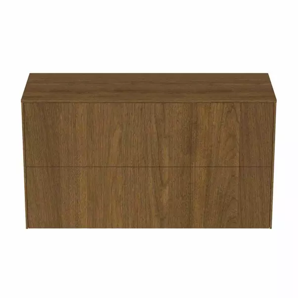 Dulap baza suspendat Ideal Standard Atelier Conca 2 sertare cu blat 100 cm finisaj nuc inchis [7]